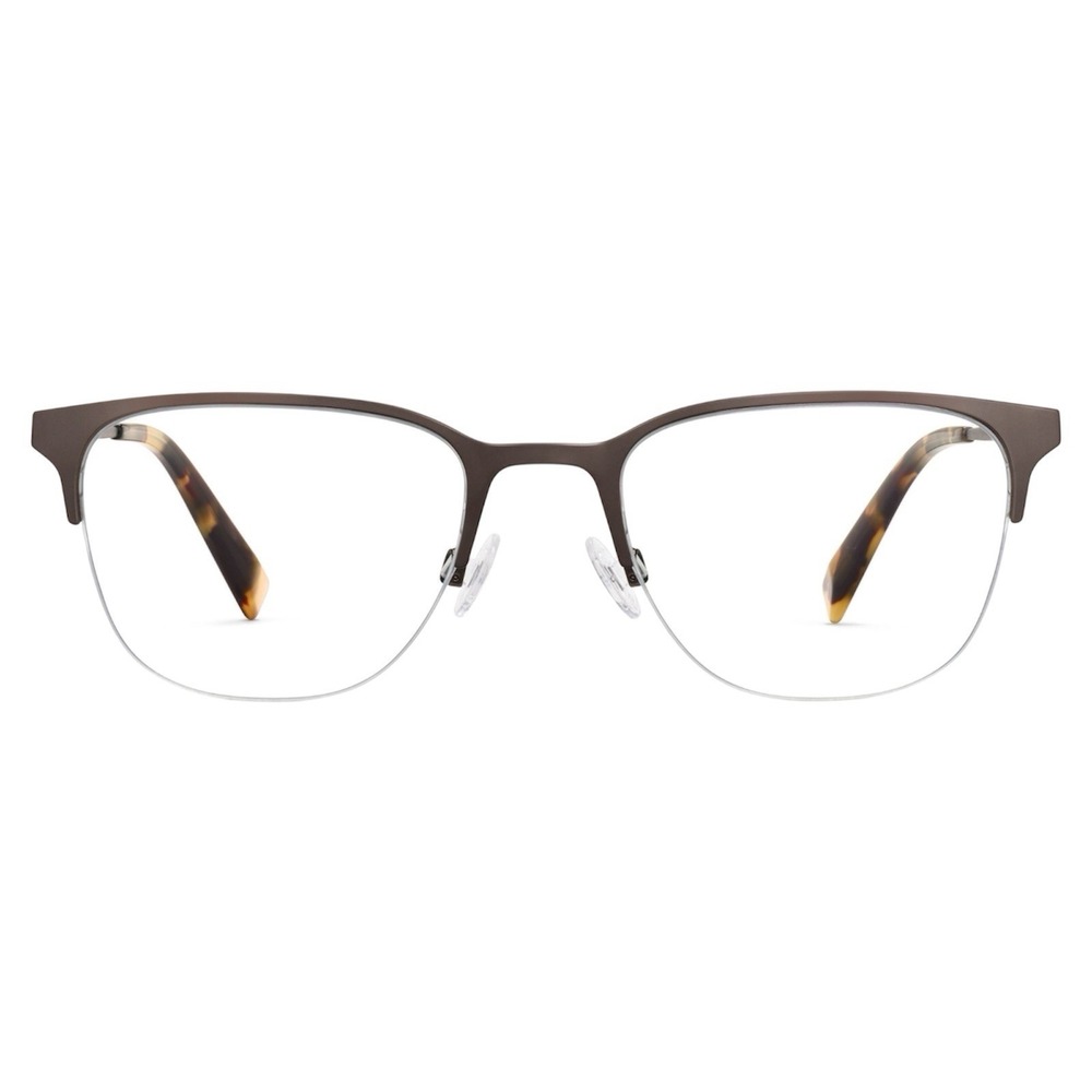 Warby Parker‎ Matte Brown Semi-Rimless Browline Glasses Tortoise Shell Unisex